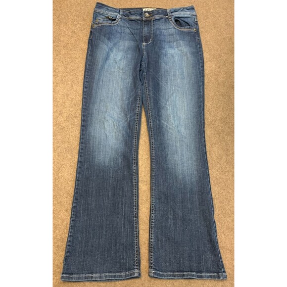 Lei Jeans Womens 15/34 Sophia Hiphugger Flare Bootcut Whisker Stretch Y2K Denim - Picture 1 of 9